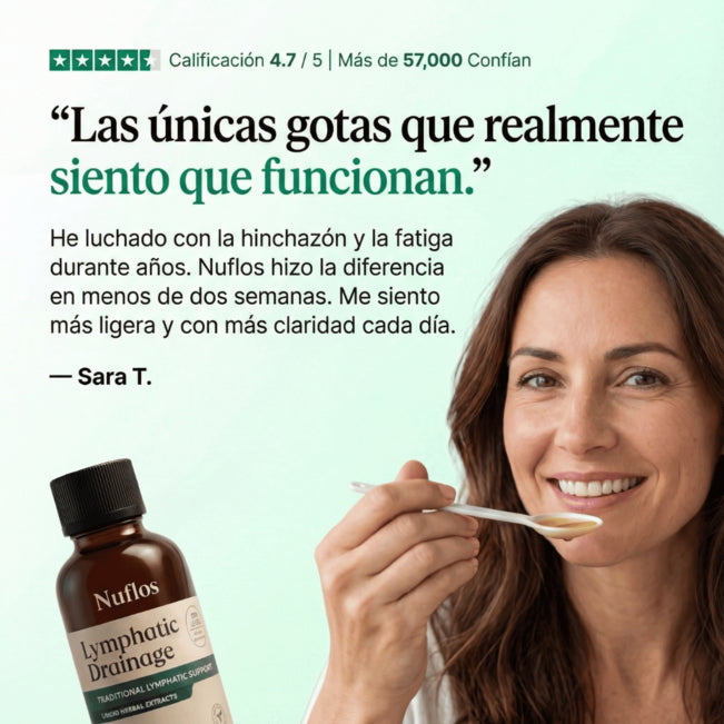 Gotas de Drenaje Linfático Nuflos para el bienestar diario y alivio corporal completo
