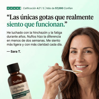 Gotas de Drenaje Linfático Nuflos para el bienestar diario y alivio corporal completo