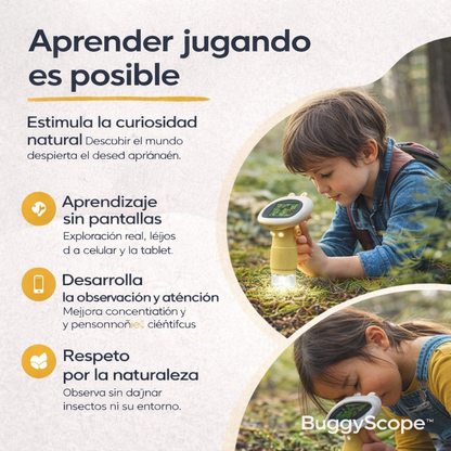 BUGGYSCOPE™: El microscopio infantil que convierte la curiosidad en horas de aprendizaje sin pantallas