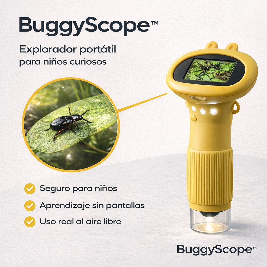 BUGGYSCOPE™: El microscopio infantil que convierte la curiosidad en horas de aprendizaje sin pantallas