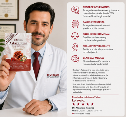 Astaxantina - El Antioxidante Maestro para tu Salud Visual, Renal, piel y Energía.