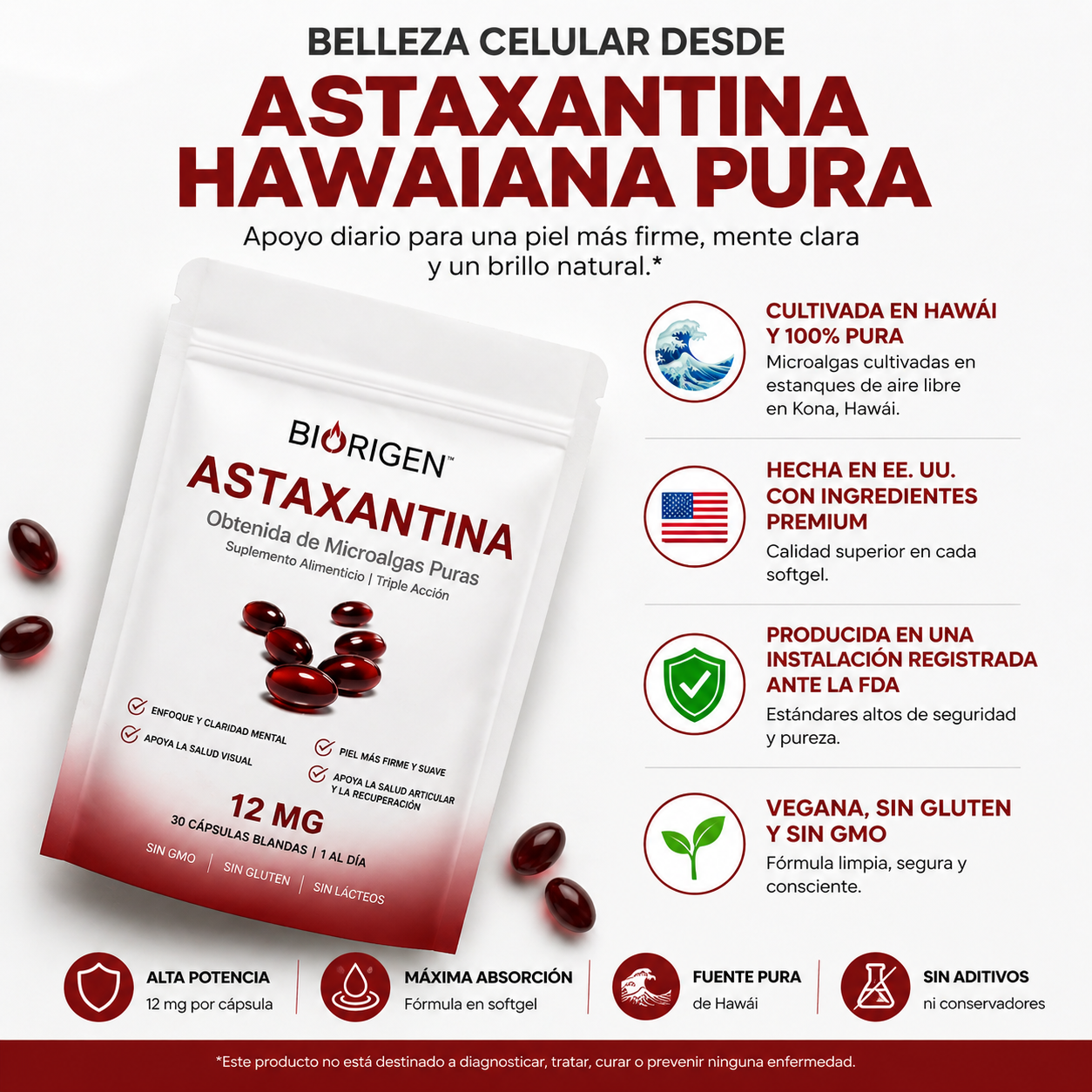Astaxantina - El Antioxidante Maestro para tu Salud Visual, Renal, piel y Energía.