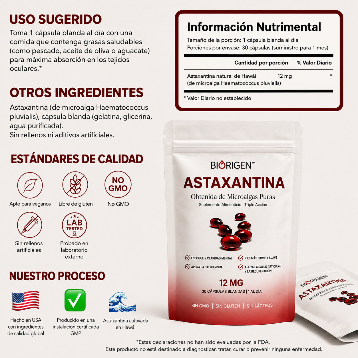 Astaxantina - El Antioxidante Maestro para tu Salud Visual, Renal, piel y Energía.