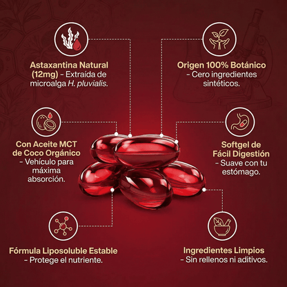 Astaxantina - El Antioxidante Maestro para tu Salud Visual, Renal, piel y Energía.
