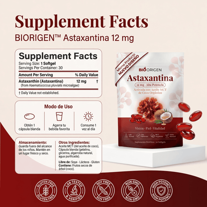 Astaxantina - El Antioxidante Maestro para tu Salud Visual, Renal, piel y Energía.